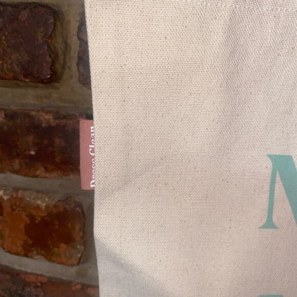 New Mate The Label Beige Organic Cotton Makin' Moves Teal Green Tote Bag Women's - Picture 4 of 7